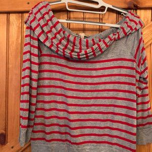 Anthropologie Bordeaux Off the Shoulder Top size L